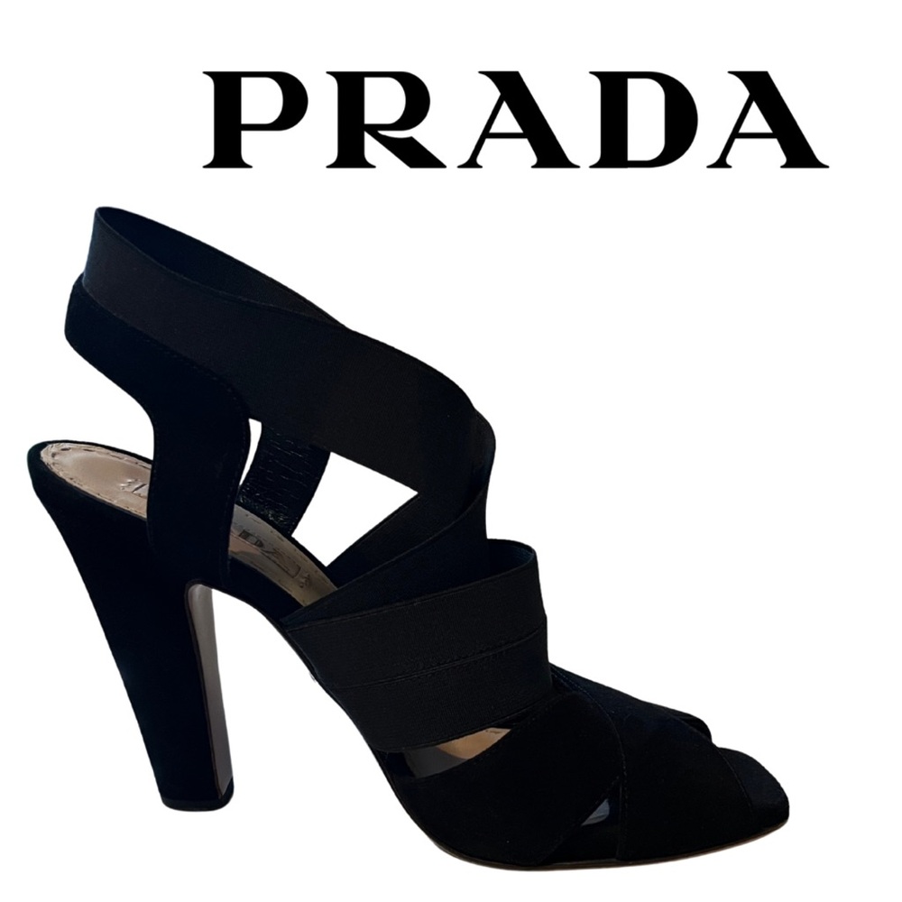 Prada Elegant Black Strappy Heels